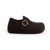 Mesmo estilo de sapatos Birkenstock que a Grape Mom para mulheres, salto oculto de 5 cm, duas versões: sapatos fofos para preguiçosos, meias-pantufas fechadas de feltro de lã