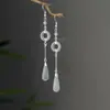 Nuevos Pendientes Estilo Chino Largos con Forma de Gota Estilo Antiguo Pendientes Elegantes Clásicos Colgantes Pinzas para Orejas Adornos para Orejas Accesorios Hanfu Qipao
