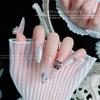 Manicura pila caja de regalo de joyería de diamantes con garra aleación diamante amor rojo intermitente Año Nuevo uña metal accesorios de diamantes