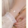 Pulseira Coelho de Concha de Pérola de Água Doce Estilo Coreano Feminino Moda Temperamento Pérola de Água Doce Elástica Ajustável Pulseira de Contas