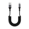 Cable de datos PD telescópico de resorte tipo C doble para codo para coche para línea de carga Huawei Apple iPhone15