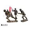 Escultura de Fibra de Vidrio Temática Cultural Roja de Granja Escultura de Figura de Imitación de Cobre Escultura de Guerrero del Ejército Rojo Ejército de Ruta Octava