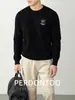 Malha de Lã Quente Modal de Luxo Macio Moda Outono e Inverno Bordado 3D Peça Básica para o Dia a Dia Roupas Masculinas