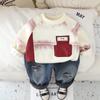 Ropa para Niños Yihao Traje Nuevo de Terciopelo para Niños Otoño e Invierno Sudadera de Terciopelo de Dos Piezas para Niños Ropa para Bebé Niño