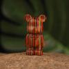 Artesanato em madeira pintada escultura urso violento pingente acessórios bonito feito à mão chaveiro faça você mesmo acessórios de pingente de corrente de telefone celular