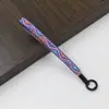 Llavero de Teléfono con Correa Tejida Jacquard Estilo Étnico, Correa Corta Antiperdida, Correa Versátil Tejida para Botella de Agua, Correa de Muñeca