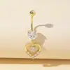 Anillo para ombligo de corazón simple transfronterizo cuerpo humano sin perforación anillo para ombligo circón amor ombligo