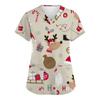 Comércio Exterior Transfronteiriço Amazon AliExpress Europeu e Americano Natal novo feminino T-shirt top com estampa 3D gola V bolso