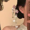 Novo Estilo Chinês Ultra-Fada Estilo Antigo Fresco e Natural Primavera Floral Franja Grampo de Cabelo, Acessório de Cabelo Hanfu Versátil Nicho