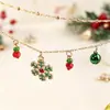 Colar de Natal transfronteiriço europeu e americano, pingente de sino de floco de neve de outono e inverno de alta qualidade, acessórios de corrente de clavícula de camada dupla para mulheres