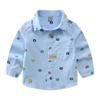 Camisa Nueva de Primavera 2018 para Niño Manga Larga Casual Europea y Americana Camisa para Niño Bebé Estampada Oxford Hilado Superior