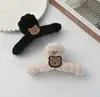 Nuevo otoño e invierno 2023 pinza de pelo de felpa grande Maillard pinza de tiburón de alta calidad para recogido en la parte trasera de la cabeza para mujer
