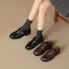 Mocasines ZHR para Mujer 2026 Otoño Nuevo Estilo Británico Vintage Zapatos Pequeños de Cuero Suela Suave Zapatos de Corte Profundo para Viajar