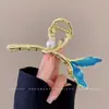 Pinza para el Cabello de Metal para Mujer, Pinza Tiburón de Lujo de Alta Gama, Pasador para Peinados Recogidos, Accesorio para el Cabello con Perlas para la Parte Trasera de la Cabeza