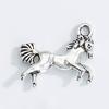 Accesorios de joyería hechos a mano para bricolaje, venta al por mayor, accesorios de aleación, lindo animal, caballo de plata antiguo, accesorios, pulsera, collar, colgante
