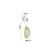 Colher para Bebê 316L Aprendendo a Comer Aço Inoxidável Utensílios Infantis Colher e Garfo de Treinamento para Alimentação Complementar com Cabo Longo
