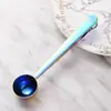 Uau, colher medidora de café de aço inoxidável com clipe, clipe selador de alimentos, colher medidora de leite em pó, colher com clipe selador para lanches e café