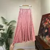 [Li] Nuevo falda midi plisada de terciopelo estilo chino, colección otoño 2026, cintura elástica, cómoda para estar en casa, con una hermosa caída