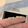 Pendientes de Estilo Ballet de Moda con Lazo Fresco Azul Versátil Gota de Aceite Gama Alta Pequeños Numerosos Pendientes para Mujer Pamine