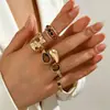 Joyería de Mano de Venta Caliente Transfronteriza, Anillos de Lujo Ligero de Nicho de Gama Alta, Anillos Abiertos Geométricos Irregulares para Mujer, Accesorios de Moda
