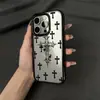 Cruz Oscura Adecuada para Apple 16 Pro Max Funda de Teléfono Anti-Caídas de Cobertura Total 16 Simple iPhone 15 Protección 14
