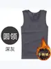 Colete Masculino Outono e Inverno Forrado com Fleece Espessado Roupa Íntima Quente Esportes Fitness Sem Mangas Camiseta Camada Base Tamanho Grande Colete