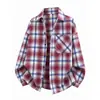 Comercio exterior transfronterizo 2026 nueva camisa de cuadros para hombre, unisex casual holgada de manga larga, top chaqueta