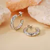 Pendientes de Aro Grande Exagerados Estilo Europeo y Americano de Acero de Titanio para Mujer, Pendientes Circulares de Lujo Ligero de Gama Alta, Accesorios Versátiles para Orejas Estilo Ins, En Stock de Fábrica