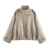 Ropa Europea y Americana para Mujer Transfronteriza Otoño/Invierno 2026 Nueva Chaqueta Piloto Holgada con Cuello Alto Abrigo Mujer