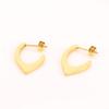 Pendientes de moda con forma de U, chapados en acero de titanio y oro real de 18 quilates, con temperamento versátil, de acero inoxidable, minimalistas con forma de V.