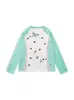 Camiseta de manga larga con estampado de oso retro americano y retazos a rayas para mujer, nuevo estilo de otoño, top versátil casual holgado, moderno