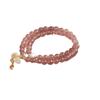 Nueva Pulsera China Cristal de Fresa Natural Doble Círculo Perla de Agua Dulce Pulsera de Cristal Mariposa Calabaza Borla Pulsera Combinable