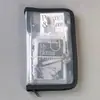 Bolsa de Almacenamiento Transparente de Sarja A6 Pegatina de Película Cortada Bolsa de Almacenamiento de Pegatinas Material para Diario Personal Color Sólido Simple Fresco Estuche para Lápices Gran Capacidad