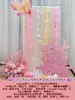 Decoração de Quarto de Casamento Rosa Arranjo Roupão de Banho Fundo para Fotos Gaze Pena Placa KT Palavra Feliz Flor Plissada Alto Padrão Super Fada