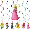 Decoración de Fiesta Temática de Cumpleaños de Mario Transfronteriza Super Mary Fiesta Infantil Globo Colgante Bandera de Tirar Inserto