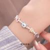 Pulsera de Plata S925 Cui Yan Jewelry Flor de Primavera y Verano Oso Esmaltado Estilo Coreano Femenino Linda Nicho Joyería de Perlas 2025