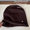 Sombreros de otoño e invierno para mujer, gorros holgados que estilizan el rostro, sombreros versátiles de punto estilo coreano que cubren las orejas, gorros cálidos de lana tejida, sombreros postparto