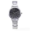 Relógio moderno com pulseira de aço, popular relógio feminino de comércio exterior, fabricante atacadista, simples relógio de pulso de quartzo estilo coreano para mulheres com pulseira de aço inoxidável