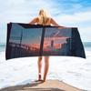 Toalla de playa de microfibra de terciopelo de doble cara absorbente de secado rápido con estampado, chal de protección solar para natación, venta al por mayor