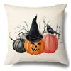 Funda de Almohada Halloween Calabaza Divertida Transfronteriza Amazon Estampado de Lino Funda Decorativa para Cojín de Sofá del Hogar