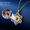 Collar Colgante de Flor Calada Estilo Europeo y Americano Nuevo Shein Amazon Más Vendido Proyección de Foto Lenguaje Memoria Collar para Mujer