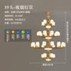 Novo estilo chinês todo cobre madeira maciça sala de estar lustre luz luxo estilo chinês villa composto edifício hall luz zen restaurante lâmpadas
