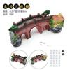 Paquete de decoración de paisaje para acuario, simulación de plantas acuáticas, decoración, tanque de peces, montaña, puente colgante, resina simulada, pequeño puente de cuerda
