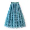 Saia de Bolo Patchwork em Renda 2026 Primavera, Verão, Outono, Inverno Novo Estilo Saia Midi Saia Longa Evasê Saia de Tule Bufante