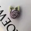 Flor Rosa de Tecido com Folhas 4cm, Broche de Flor Rosa, Acessórios para Roupas, Acessórios de Flor Semi-acabados, Acessórios para Joias