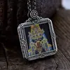 Prata Esterlina S925 Zikiram Diamante Incrustado Thangka Buda Quadrado Pingente Xizang Retro Moda Indústria Pesada Alto Padrão Atacado