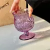 Taza de Vidrio Curva a la Cintura con Base Baja Morada Retro de Nicho para Instagram Taza de Café Taza para Bebidas Especiales Taza para Bebidas Frías Taza para Jugo
