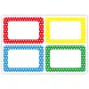Pegatinas de nombre grandes de colores en stock del fabricante, cuadradas en blanco, etiquetas escribibles para papelería escolar y de oficina