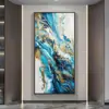 Pintura Decorativa para Hall de Entrada de Luxo Leve, Pintura Pendurada Simples de Porcelana de Cristal de Alta Qualidade, Mural de Parede de Fundo para Corredor de Sala de Estar Simples Moderno