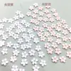 Arte de Uñas Blanco Fresco Flores Pequeñas Flores de Cinco Pétalos Estilo Hada Celebridad de Internet Uñas Perladas Flores Mixtas Diamantes